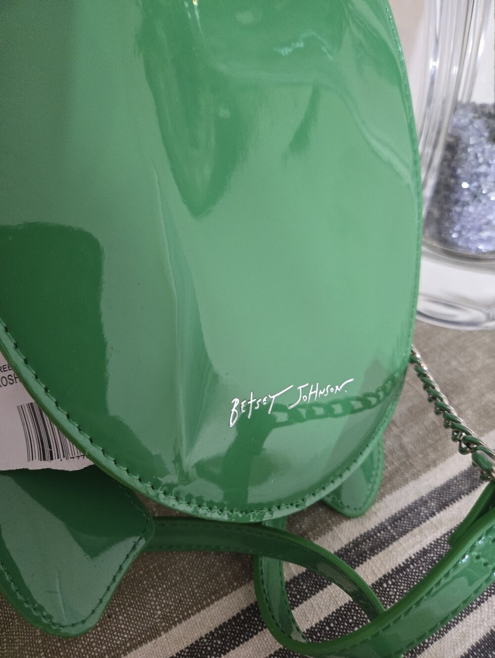 Betsey Johnson NWT Green Turtle Crossbody Bag with Gem Accents - Picture 7 of 11